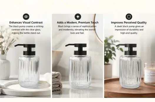 How Black Pump Improve Glass Dispenser Bottle Appearance